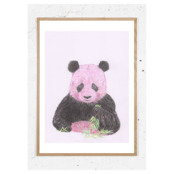 Plakat med pink panda