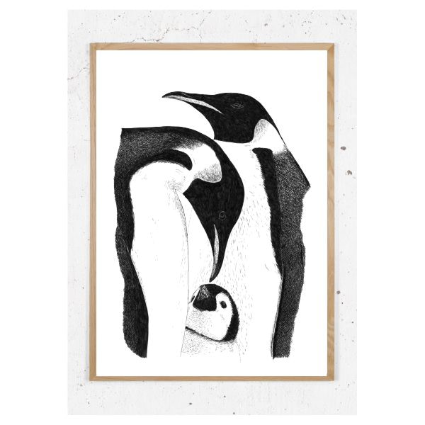 Plakat med pingviner
