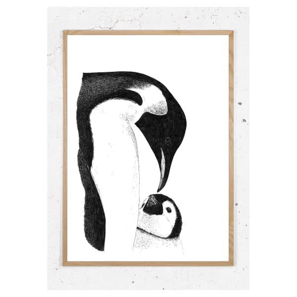 Plakat med pingvin